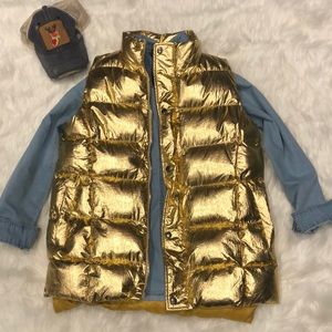 💛Gold Metallic Puffer Vest💛